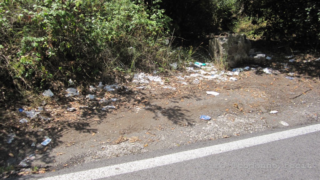 Immondizia lasciata lungo la Strada Provinciale del vesuvio