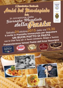 Giornata Mondiale della Pasta Amici del Marciapiede: locandina dell'evento