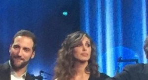 Higuain e Belen sul palco durante lo show