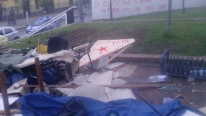 Acerra, l'accampamento smantellato