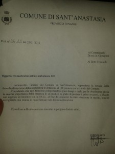 La lettera del sindaco Abete