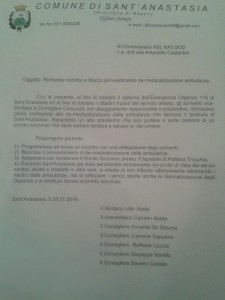 La lettera firmata da maggioranza e opposizione