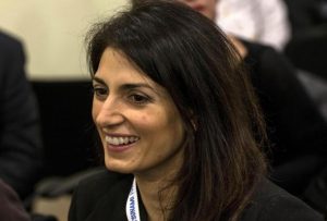 Virginia Raggi, una dei 6 candidati a sindaco di Roma in gara alle 'Comunarie', durante un incontro del Movimento 5 Stelle, Roma, 22 febbraio 2016. E' Virginia Raggi la candidata a sindaco di Roma del Movimento 5 Stelle. ANSA/MASSIMO PERCOSSI